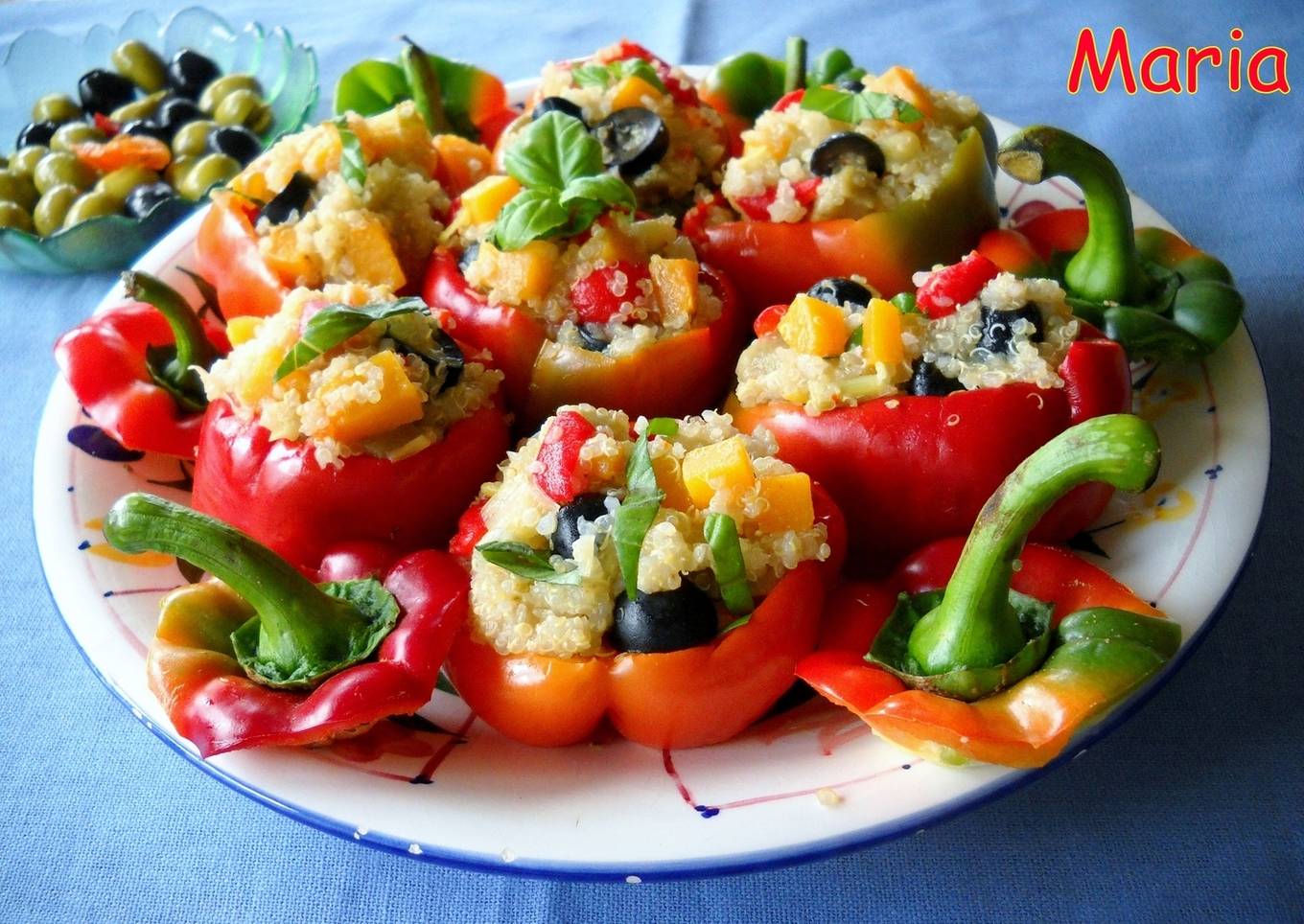 Pimientos rojos rellenos de quinoa<br />