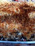 Gratinado de morcilla dulce con fresones