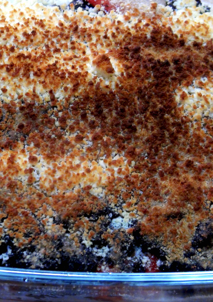Una foto de Gratinado de morcilla dulce con fresones