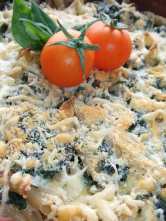 Una foto de Pasta seca gratinada con espinacas