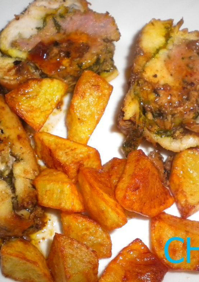 Una foto de Pechuga de pollo rellena de chorizo blanco