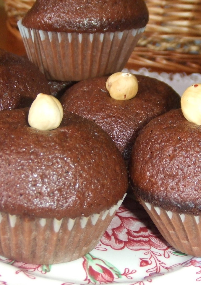 Una foto de Magdalenas de chocolate con avellanas