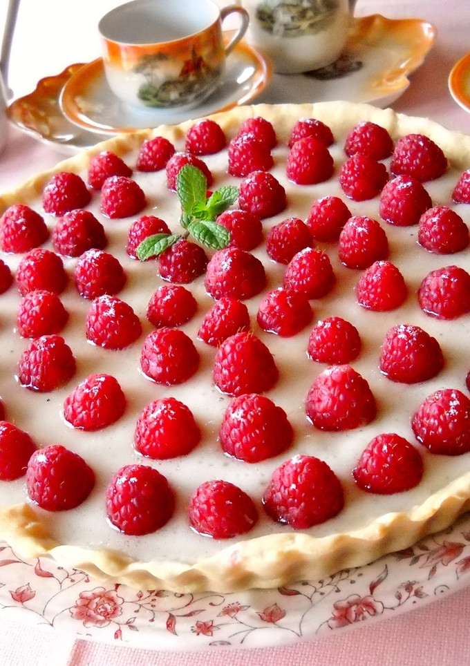 Una foto de Tarta light de frambuesas