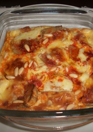 Una foto de Gratinado de berenjenas al queso de Mahón