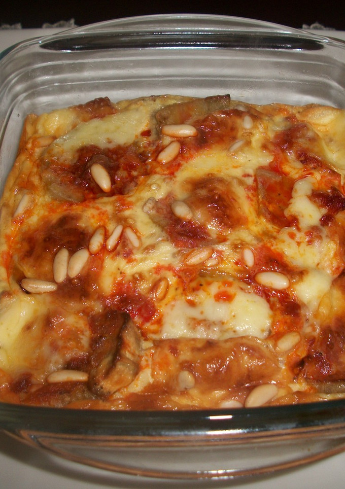 Una foto de Gratinado de berenjenas al queso de Mahón