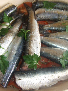 Una foto de Sardinas horneadas con tomate y cebolla