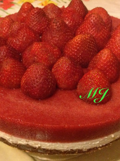 Una foto de Cheesecake con fresas