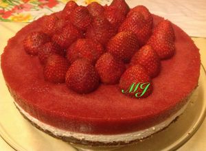 Una foto de Cheesecake con fresas