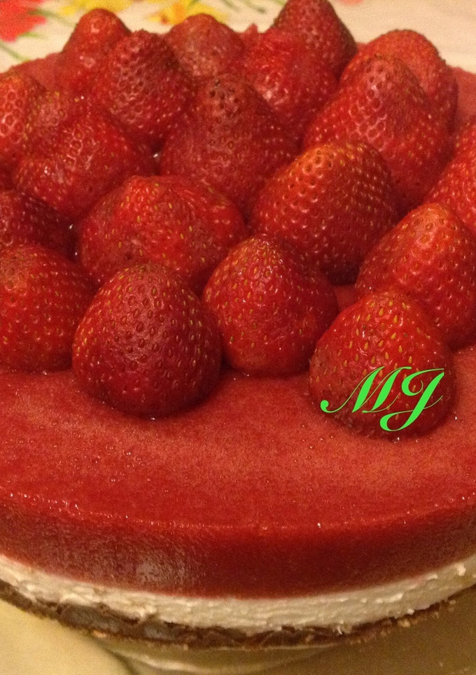 Una foto de Cheesecake con fresas