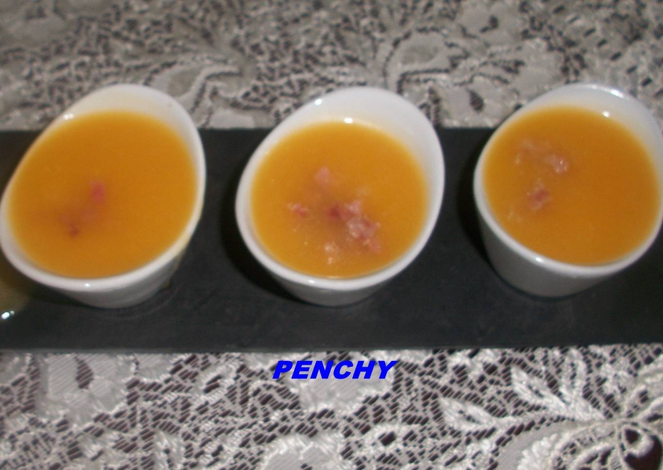 Vasitos de calabaza con jamón Iberico<br />