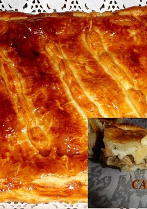 Una foto de Hojaldre de setas y queso mozzarella