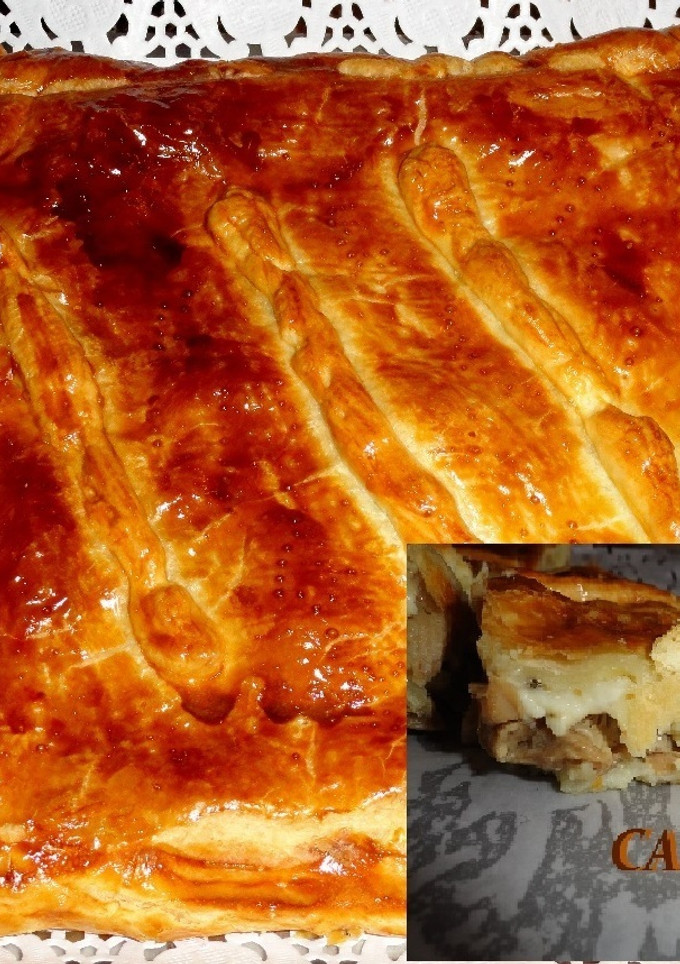 Una foto de Hojaldre de setas y queso mozzarella