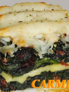 Una foto de Gratinado de espinacas y espárragos al queso