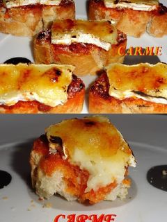 Una foto de Tostas de sobrasada camembert