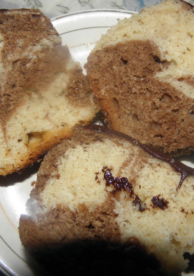 Una foto de Budín inglés marmolado