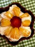 Fresones con mascarpone y clementina