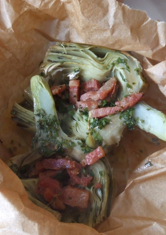 Una foto de Alcachofas en papillote