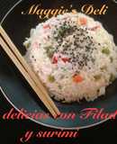 Tres delicias con queso crema y surimi