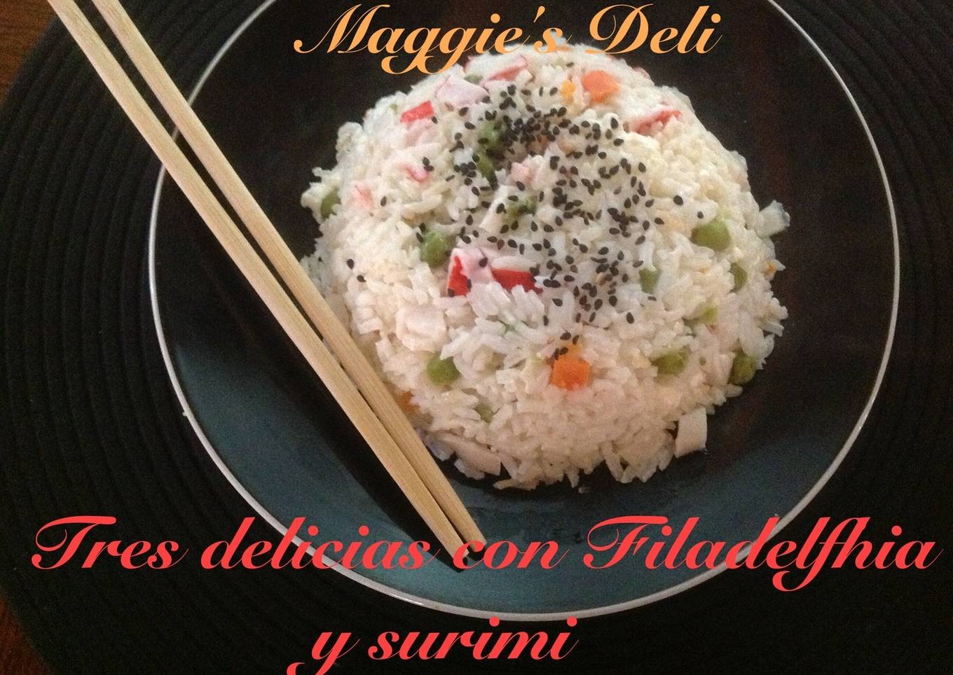 Tres delicias con queso crema y surimi