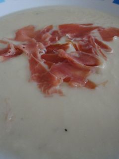 Una foto de Puré de coliflor y queso azul