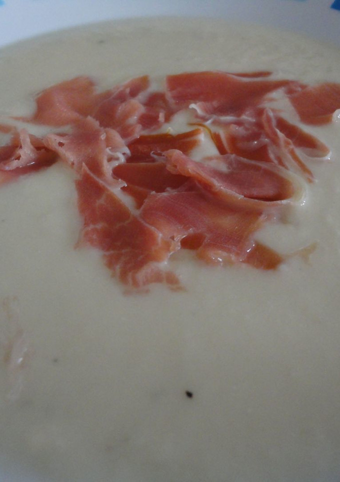 Una foto de Puré de coliflor y queso azul