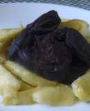 Morcilla dulce canaria con manzana salteada