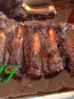 Una foto de Costillas de cerdo a la BBQ