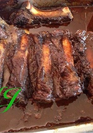 Una foto de Costillas de cerdo a la BBQ