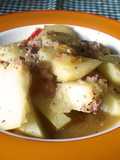 Papas guisadas con mi-cuit de foie
