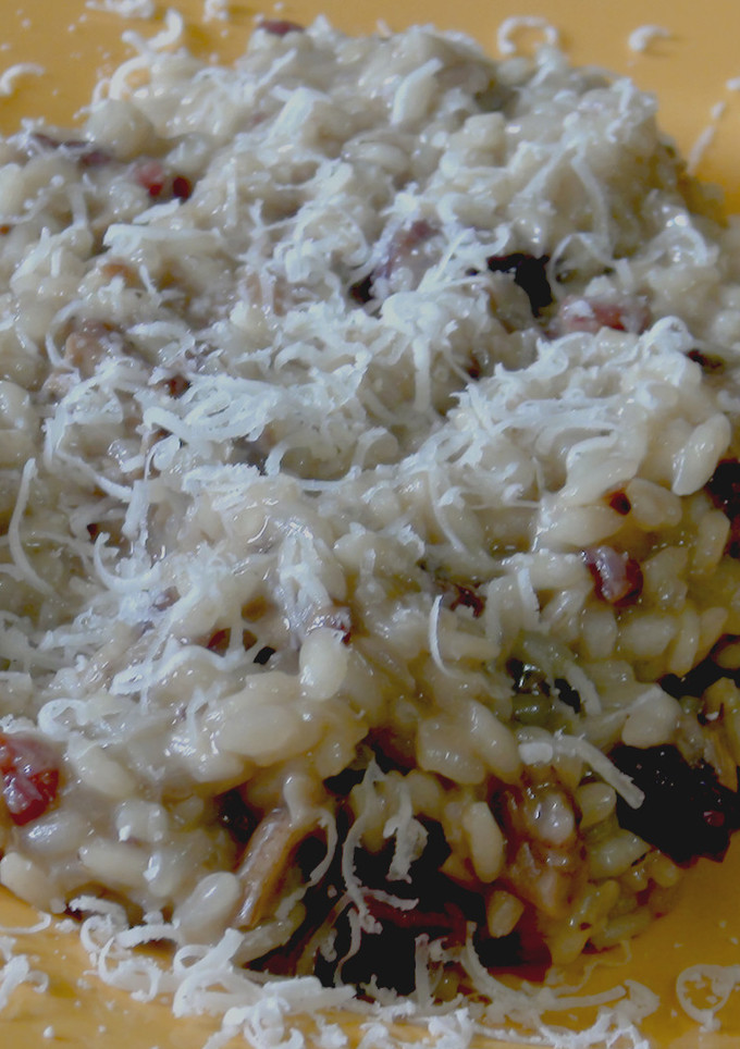 Una foto de Risotto de ibérico y boletus