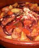 Pulpo asado al horno con vino