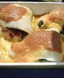 Filetes de lenguado rellenos y gratinados