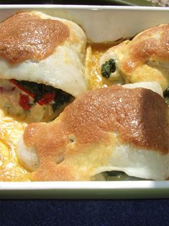 Una foto de Filetes de lenguado rellenos y gratinados