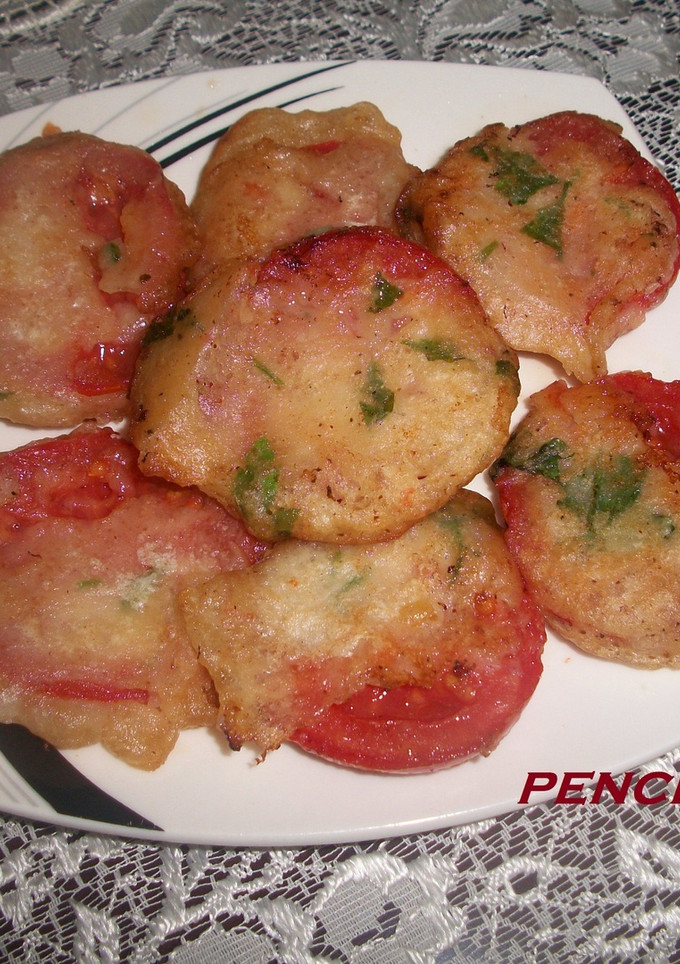Una foto de Rodajas de tomate abuñoladas