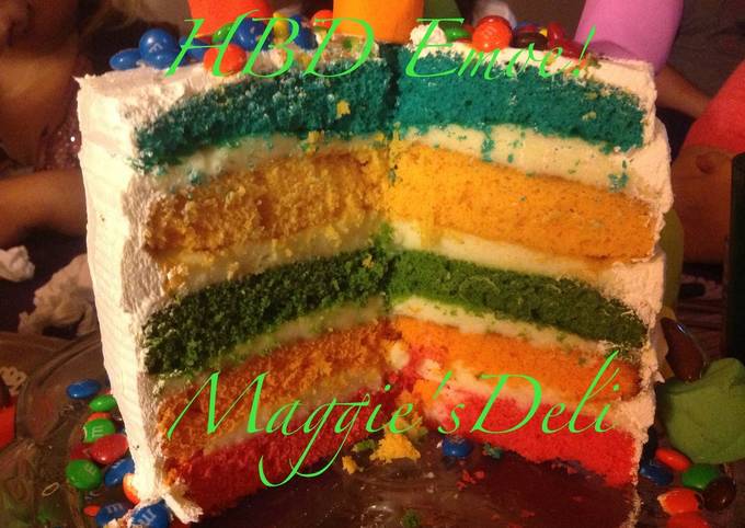 Pastel arcoiris Receta de Maggie- Cookpad