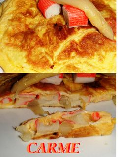 Una foto de Tortilla de espárragos y surimi