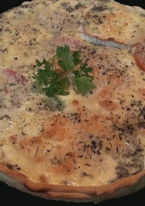 Una foto de Quiche de tomate y queso de cabra