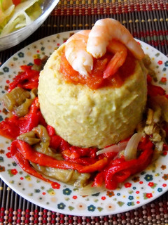 Una foto de Flan salado de espárragos y patatas