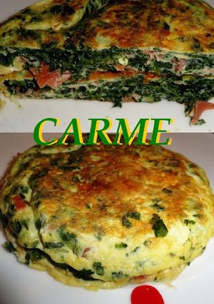 Una foto de Tortilla de acelgas, jamón y queso