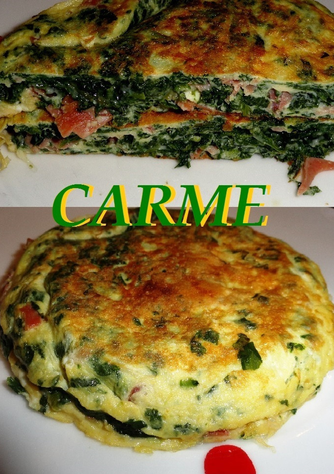 Una foto de Tortilla de acelgas, jamón y queso