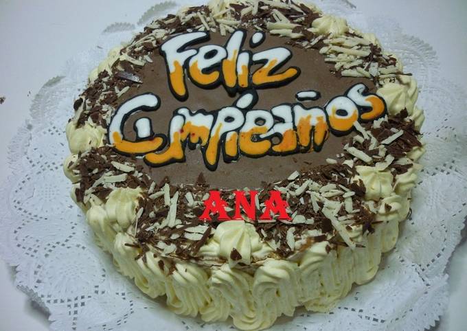 Torta decorada con crema para cumpleaños Receta de GRINGA- Cookpad