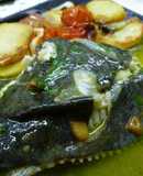 Rodaballo con vinagreta de mostaza