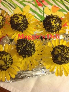 Una foto de Cake pops de girasoles