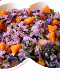 Una foto de Risotto morado
