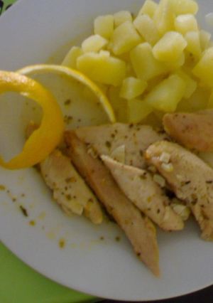 Una foto de Pollo al limón ligero