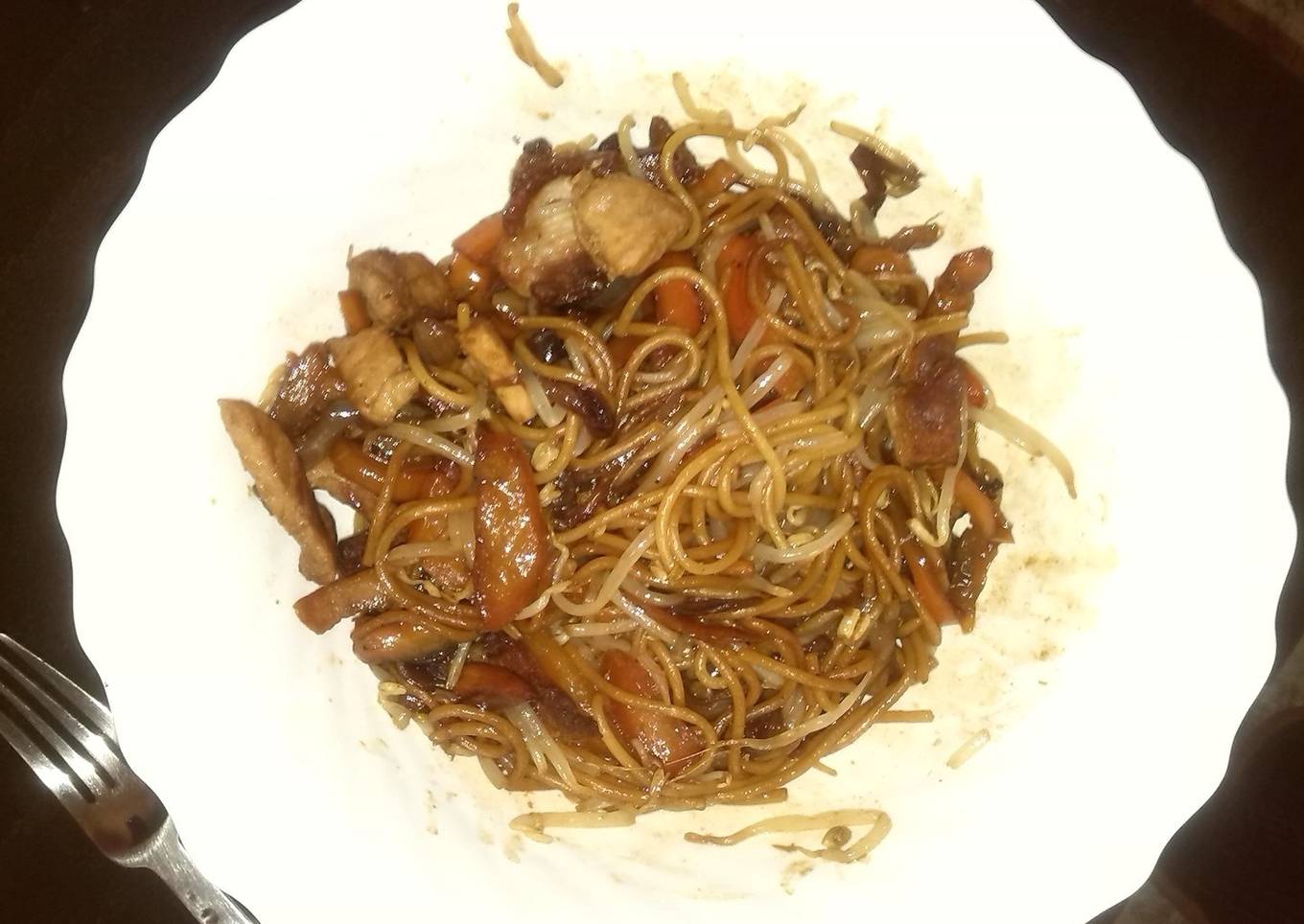 Espaguetis al estilo chino