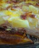 Pastel tropical con hojaldre