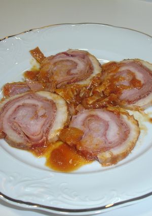 Una foto de Lagarto de cerdo relleno