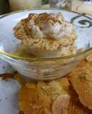 Arroz con leche con helado de leche merengada