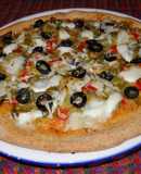 Pizza semi integral de verdura